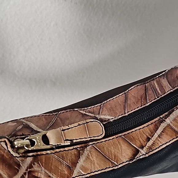 Brahmin Small Shoulder Purse/ Bag Black and Tan - Picture 3 of 16